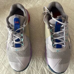 Nike Women's Gray and Blue Sneakers